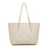 Borsa a spalla beige e bianca con stampa monogramma Carrera Jeans, Brand, SKU b511001693, Immagine 0